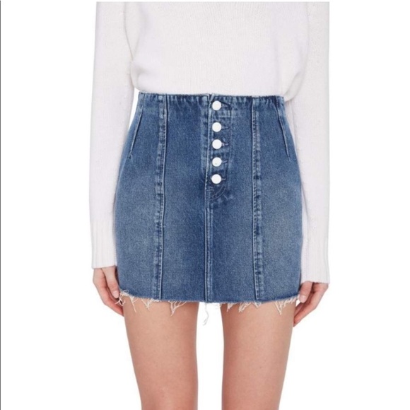 GRLFRND Twiggy denim mini skirt Button Up high rise - Picture 1 of 6